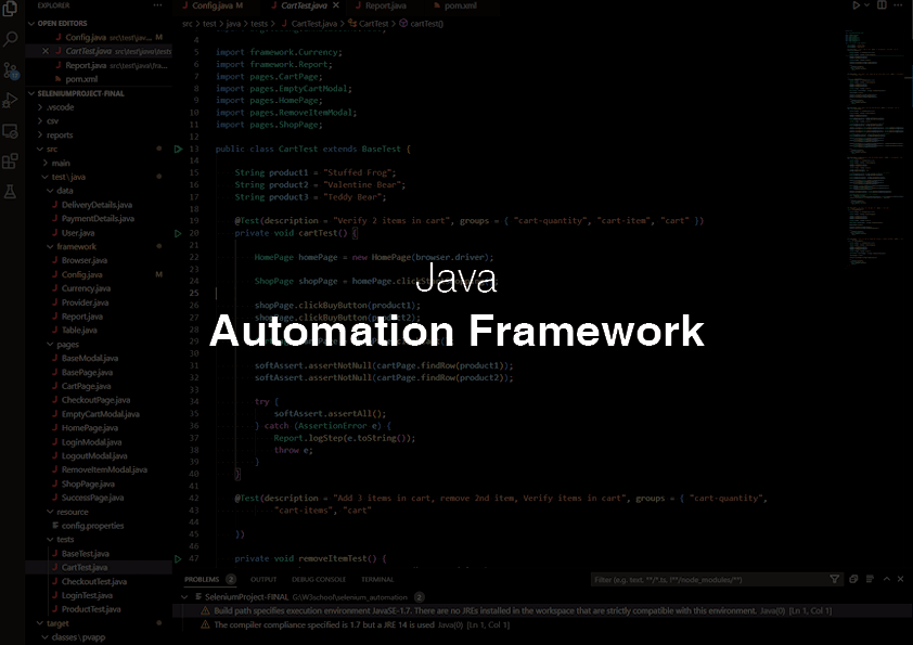 Java Automation Framework Java Automation Framework